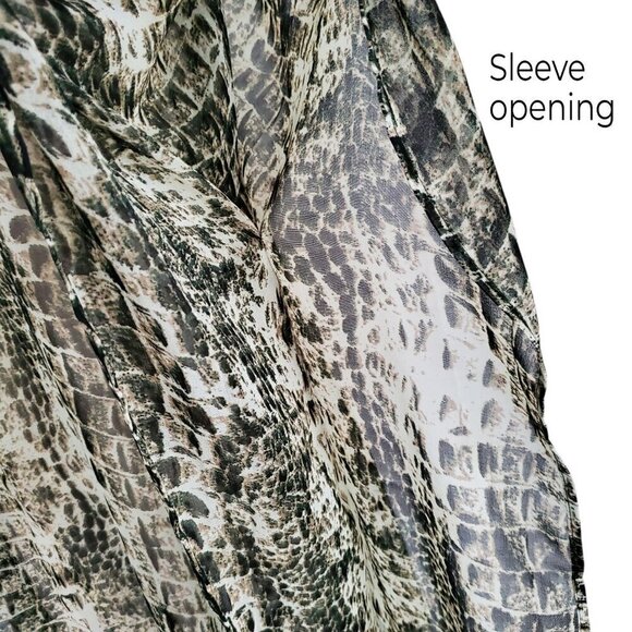 Snakeskin Animal Print Kimono Top Sheer Artsy Coverup with Loads of Style! OS - Picture 4 of 16